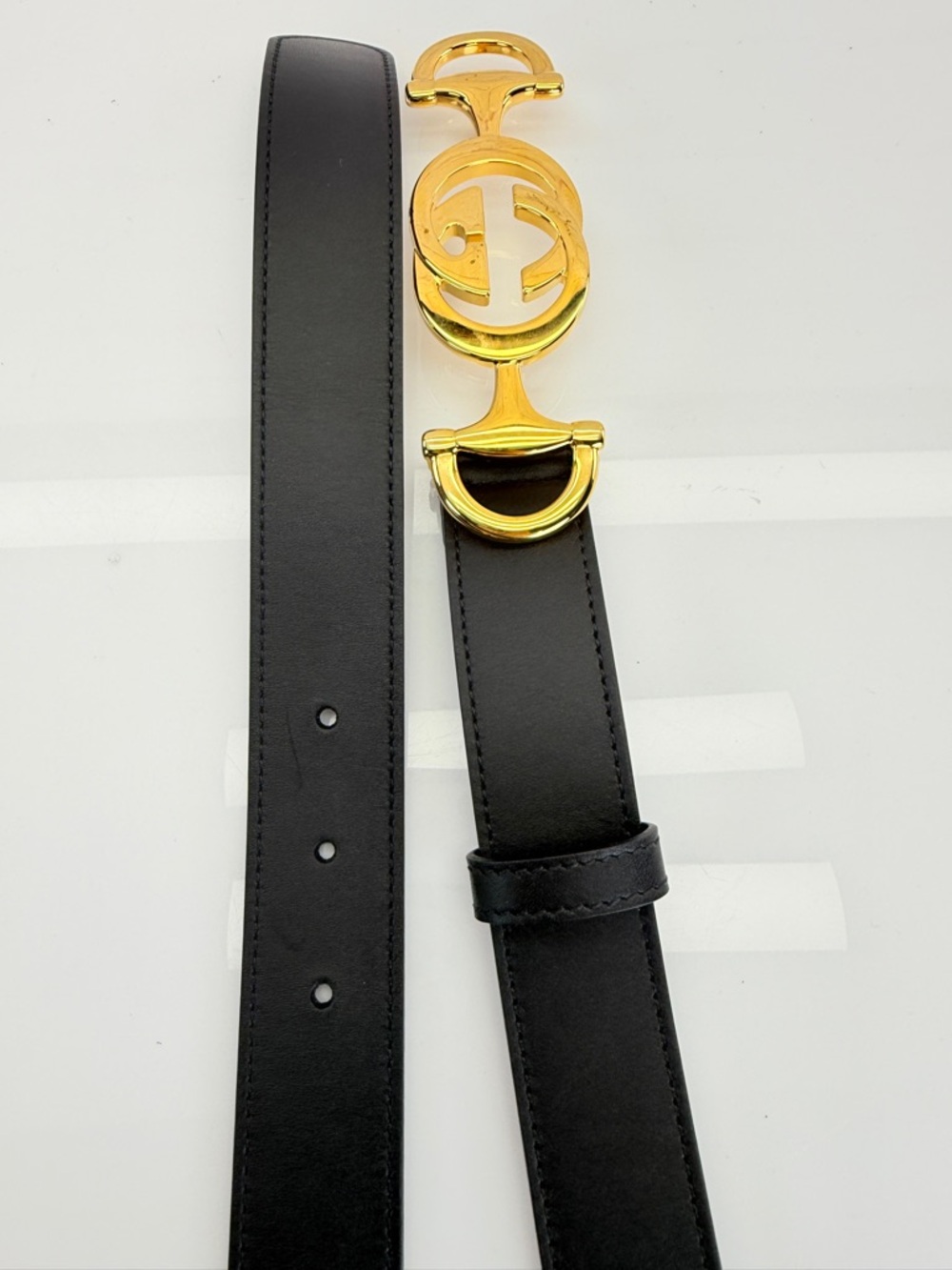 Gucci Zumi Smooth Leather Belt Black  550122 85/34 - Picture 8 of 11